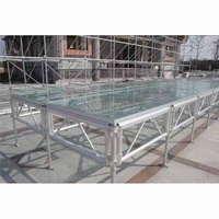 Plateforme de scène de concert portable en acrylique transparent, aluminium et verre pour événements, mariages et fêtes