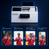 PodNEX A3 Printer UV Flatbed Otomatis DX7 Printhead CMYK 2400 DPI Kontrol Android untuk Casing Ponsel Magnet Lencana