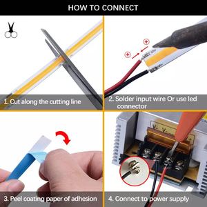 New linh hoạt COB <span class=keywords><strong>LED</strong></span> Strip Lights DC24V 12V 3000k đến 6500K không có chỗ dotless tuyến tính ánh sáng - Product Image 5