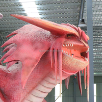 Statue de dragon animatronique réaliste grandeur nature mécanique géante d'équipement de parc d'attractions extérieur