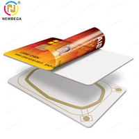 Carte d'accès intelligent en plastique PVC avec puce, RFID 13,56 MHz F08 24C01, double puce, proximité, inscriptible