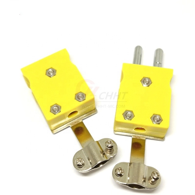 Standard Yellow Color K Type Thermocouple Connector for Thermocouple with Clamp