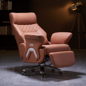 Sedia da <span class=keywords><strong>Ufficio</strong></span> Direzionale di Lusso Ergonomica, Girevole e Regolabile in Vera Pelle, Design Moderno - Product Image 6