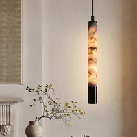 Lampe suspendue en marbre naturel pour chambre d'hôtel, villa de luxe moderne, bar du hall d'entrée