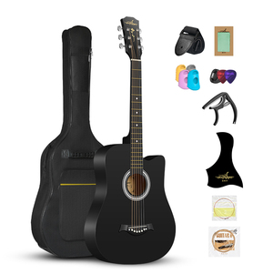 Guitare acoustique folk de <span class=keywords><strong>38</strong></span> pouces à prix de gros, personnalisable, OEM, directement de l'usine, pour débutants et étudiants - Product Image 1