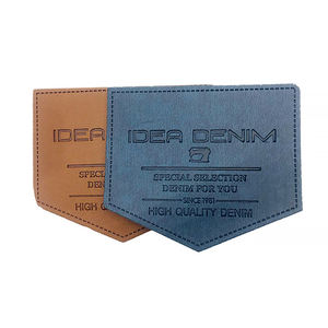 Customizable PU <strong>Fake</strong> Leather Patches Personalized Heat Press Hot Stamp Printed <strong>Brand</strong> Name Logo for Clothing Jean Label Garments - Product Image 5