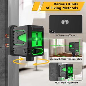 Mini Proyector Láser Portátil 360° Verde, Nivel Láser Autonivelante 3D con Funciones de Autonivelación 3D de 2 Líneas - Product Image 3