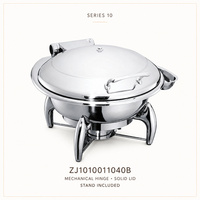 Chauffe-Plat Rond à Induction avec Charnière Mécanique, Équipement Commercial de Restauration, Chauffe-Plat Buffet en Acier Inoxydable