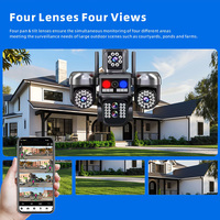 Cámaras de Seguridad CCTV IP Inalámbricas Wistino 6K con 4 Lentes, 4 Pantallas, Zoom Óptico 10X, Pan-Tilt, CMOS 4G para Vigilancia Exterior
