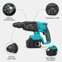 Marteau perforateur rotatif sans fil 21V, batterie lithium rechargeable, SDS Plus, pour le perçage du béton et de la maçonnerie