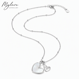 Bijoux personnalisés Mylove, romantiques, en argent sterling 925 rhodié, monogramme avec initiale, <span class=keywords><strong>perle</strong></span> blanche et pendentif en forme de cœur pour femmes, cadeaux - Product Image 1