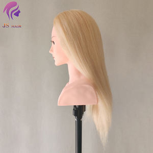 Tête de Mannequin <span class=keywords><strong>cheveux</strong></span> naturels longs, 21 pouces, avec épaules, outil d'entraînement professionnel, chevelure naturelle, 100% - Product Image 4