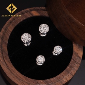 Pendientes de Oro de 10K con Diamantes Redondos Brillantes Cultivados en Laboratorio NGIC VVS, Engaste de Garra, Joyería de Moda para Mujer - Product Image 2