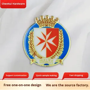 Vente directe usine Aimant de réfrigérateur rond en métal personnalisé Souvenir touristique de site touristique Design créatif culturel Thème Malte - Product Image 2