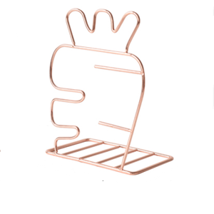 Wholesale Metal Wire Rose Gold Desktop House Shape Bookends Stopper Support Stand Holder Shelf <strong>Bookrack</strong> - Product Image 4
