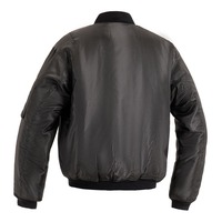 Blouson aviateur MA-1 noir en polyester, réversible, décontracté, avec fermeture éclair, doublure orange de sécurité, rabat anti-tempête, idéal printemps et froid
