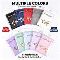 Porte-passeport en PU, sac de rangement de voyage |   Organisateur de billets et de documents multi-emplacements |   Estampage Or Personnalisé pour Voyage International