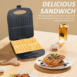 Nueva máquina de waffles multifuncional mini, antiadherente, para hacer sándwiches, para el hogar y la cocina, para waffles y hash browns. - Product Image 2