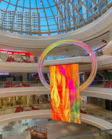 Écran LED holographique flexible certifié RoHS, écran LED auto-adhésif pour fenêtre, écran LED personnalisé pour façade en verre