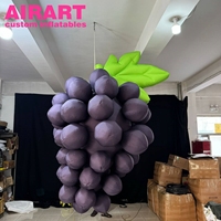 Fruits gonflables suspendus ballons gonflables utilisés de raisins violets gonflables de 2.5M pour la décoration de publicité de supermarché