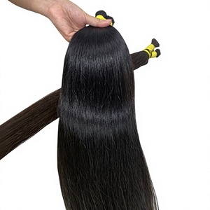 Extensions de cheveux en vrac 100 grammes toutes couleurs 100% cheveux humains vierges vietnamiens de haute qualité 24 pouces Super Double Drawn Machine Weft - Product Image 1