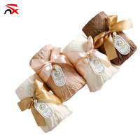 Serviette à main roulée en forme de M avec ruban et nœud, idéale pour mariage, baptême, souvenir pour invités, cadeau pour anniversaire, fête prénatale - Grande Vente