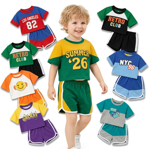 Conjunto de Ropa Infantil de Verano para Niños de 3 a 6 Años, Estilo Retro con Letras, Colores Variados, Inventario Nuevo, Envío Aleatorio - Product Image 2
