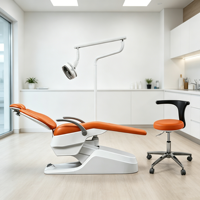 Fauteuil dentaire électrique de luxe en cuir, prix usine, certifié CE ISO, avec lampe LED, pour clinique dentaire privée