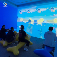 Nuevo Juego Interactivo de Proyección con Bicicleta de Ejercicio, Proyector de Video, VR y AR para Juegos Deportivos Escolares al Aire Libre, Carnaval de Delfines