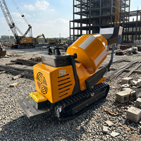 Mini camion malaxeur à béton sur chenilles, haute efficacité, chargement automatique, maniabilité flexible, utilisation par une seule personne