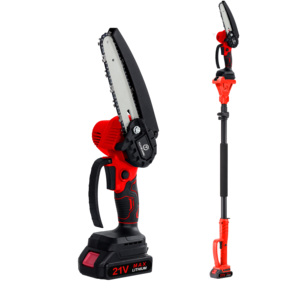 เลื่อยโซ่ยนต์แบบใช้แบตเตอรี่ลิเธียม 21V สำหรับทำสวน ยี่ห้อ Gardeners DIY พร้อมด้ามยาวและกรรไกรตัดแต่งกิ่ง - Product Image 5
