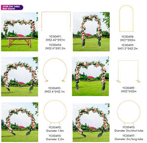 याचेन राउंड पृष्ठभूमि स्टैंड 6.6/7.2 फीट गोल्डन मेटल सर्कल गार्लैंड फ्रेम शादी के लिए जन्मदिन पार्टी बेबी शॉवर सजावट - Product Image 4