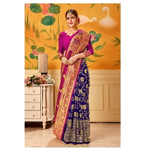 La más hermosa recepción desgaste arte seda sari con blusa pieza mujeres indias usan Sari barato precio bajo venta al por mayor Surat ropa - Product Image 1