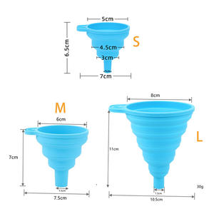 Dobrável portátil Food Grade <span class=keywords><strong>Silicone</strong></span> <span class=keywords><strong>Folding</strong></span> Funil Cozinha Eco-friendly Funis para Garrafas Cozinha Acessórios - Product Image 2