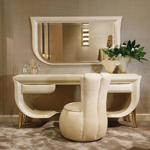 Conjunto de muebles de dormitorio italianos y modernos, tela Beige, cama <span class=keywords><strong>King</strong></span> Size con cajones y candelabro - Product Image 5