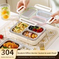 Boîte à lunch portable en acier inoxydable 304 de 730 ml avec compartiments, étanche et préservant la fraîcheur, prend en charge la personnalisation de la marque OEM/ODM
