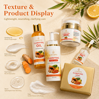 Coffret de Soins Visage Végétalien à Marque Blanche au Curcuma, Carotte, Collagène et Vitamine C – Éclaircissant, Anti-taches Brunes et Hydratant
