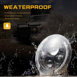Faro delantero LED redondo para motocicleta <span class=keywords><strong>Lada</strong></span> Niva <span class=keywords><strong>Urban</strong></span>, 7 pulgadas, ojos angulares, 12V, 24V, señal de giro, <span class=keywords><strong>4x4</strong></span> - Product Image 5