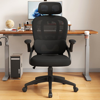 Chaise de bureau ergonomique en maille pour la maison, le bureau et les e-sports - Accoudoirs réversibles, réglable en hauteur, pivotante