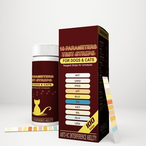 Bandelettes de test <span class=keywords><strong>urinaire</strong></span> pour chiens, chats et animaux de compagnie, 10 paramètres : pH, infections, diabète, test vétérinaire - Product Image 1