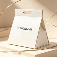 Boîte cadeau triangulaire en papier écologique personnalisée, boîte de rangement créative pliable pour cadeaux