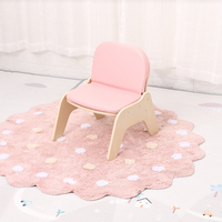 Maternelle Enfants Mignons Canapé Chaise En Bois pour Enfants En Cuir Rembourré Siège Bébé Bas Banc