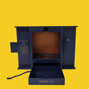 Boîte d'emballage rigide en carton magnétique <span class=keywords><strong>STPP</strong></span> pour whisky et champagne, avec double porte et tiroir pour la présentation de bouteilles d'alcool - Product Image 2