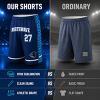 Shorts de basket-ball personnalisés pour équipe, séchage rapide, respirants, en polyester sublimé, avec logo, nom et numéro, vente en gros