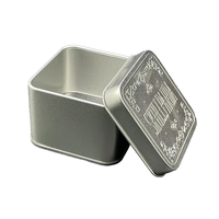 Boîtes en fer blanc imprimées pour emballage de petite taille, boîtes carrées en fer blanc pour thé en vrac et café, boîtes rectangulaires personnalisées en métal pour thé