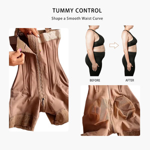 Body sculptant <span class=keywords><strong>pour</strong></span> <span class=keywords><strong>femme</strong></span> à boucle frontale, effet sablier, avec baleines, fermeture éclair à l'entrejambe, contrôle du ventre, buste ouvert - Product Image 5