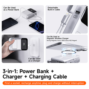 Batería Externa Magnética OEM de 20000mAh con Pantalla Digital LED, Modelo 2025 Portátil de Carga Rápida 22.5W con Enchufe Plegable para <span class=keywords><strong>iPhone</strong></span> y Samsung - Product Image 3