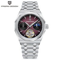 PAGANI DESIGN Nouvelle montre de luxe pour homme, automatique, mécanique, avec cadran lunaire, verre saphir, acier inoxydable, montre mécanique de style business