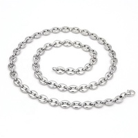 Ensemble de bijoux en acier inoxydable pour hommes, joaillerie européenne PVD 18K, plaqué or, en forme de grains de café, chaîne, collier de Hip hop, à la mode, 8 pièces