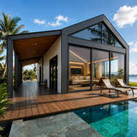 Maison préfabriquée modulaire triangulaire moderne LGS, isolée et portable, maison miniature de luxe pour projets hôteliers et complexes hôteliers
